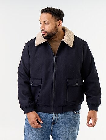 Blouson faux lainage avec col effet moutonné