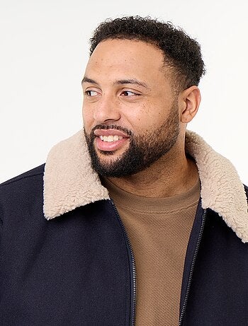 Blouson faux lainage avec col effet moutonné