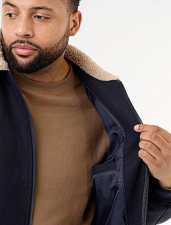 Blouson faux lainage avec col effet moutonné