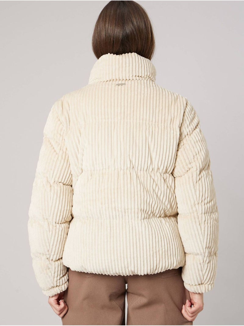 Blouson femme effet velours côtelé 'deeluxe' Crème - Kiabi
