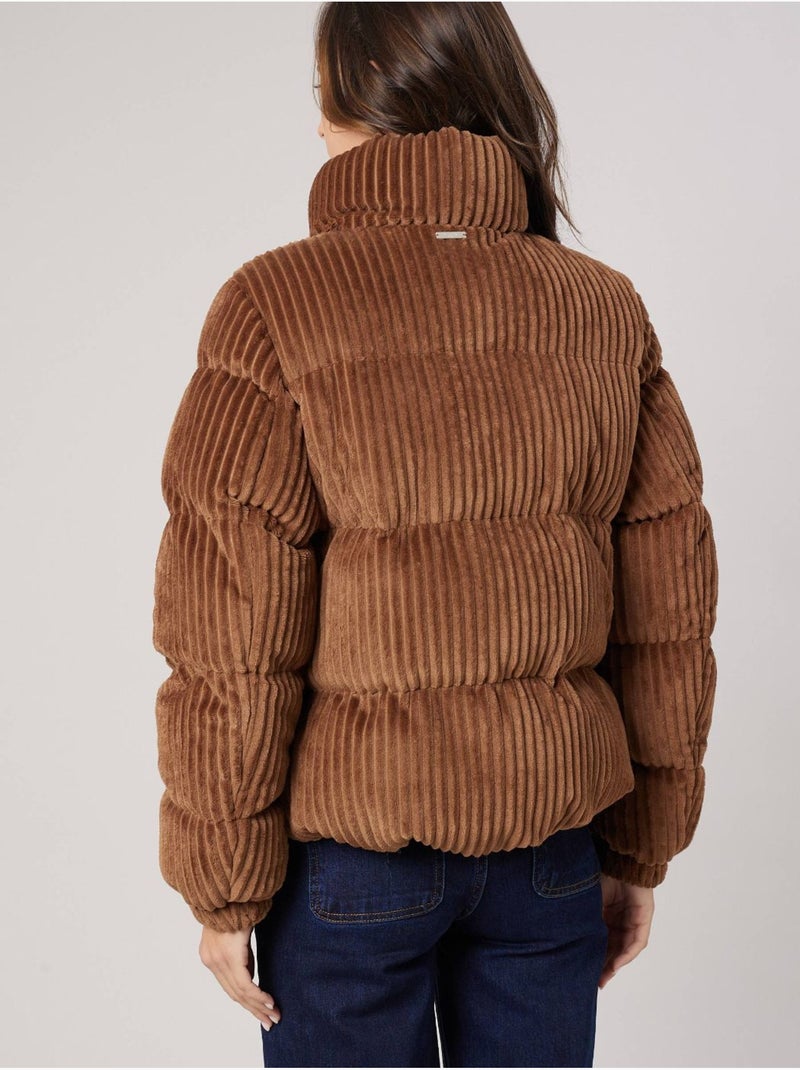 Blouson femme effet velours côtelé 'deeluxe' Marron clair - Kiabi