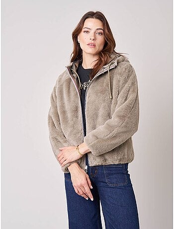 Blouson femme réversible bi-matière 'deeluxe'