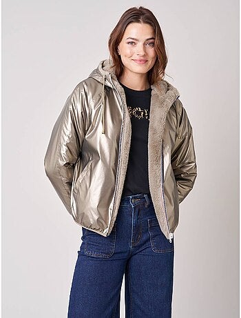 Blouson femme réversible bi-matière 'deeluxe'