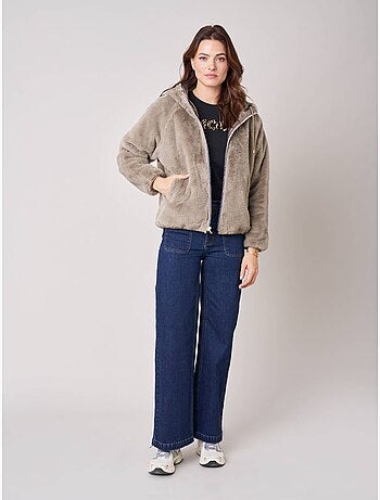 Blouson femme réversible bi-matière 'deeluxe'