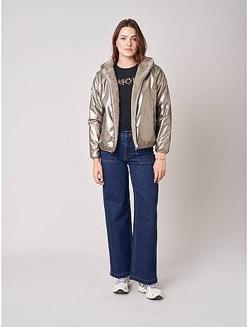 Blouson femme réversible bi-matière 'deeluxe'