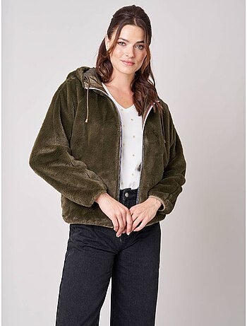 Blouson femme réversible bi-matière 'Deeluxe'