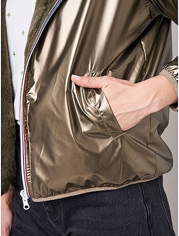 Blouson femme réversible bi-matière 'Deeluxe'