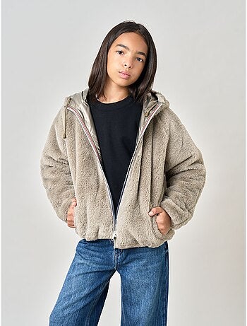Blouson fille réversible bi-matière 'deeluxe'
