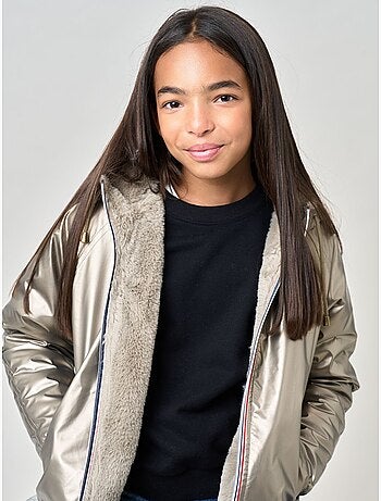 Blouson fille réversible bi-matière 'deeluxe'