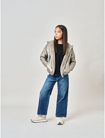Blouson fille réversible bi-matière 'deeluxe'