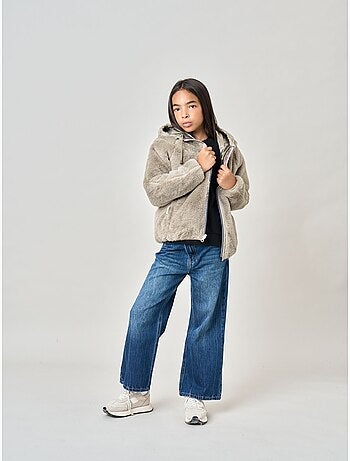 Blouson fille réversible bi-matière 'deeluxe'