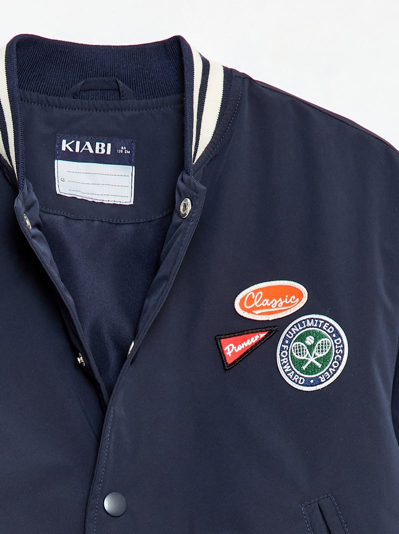 Blouson forme aviateur à pressions Bleu - Kiabi