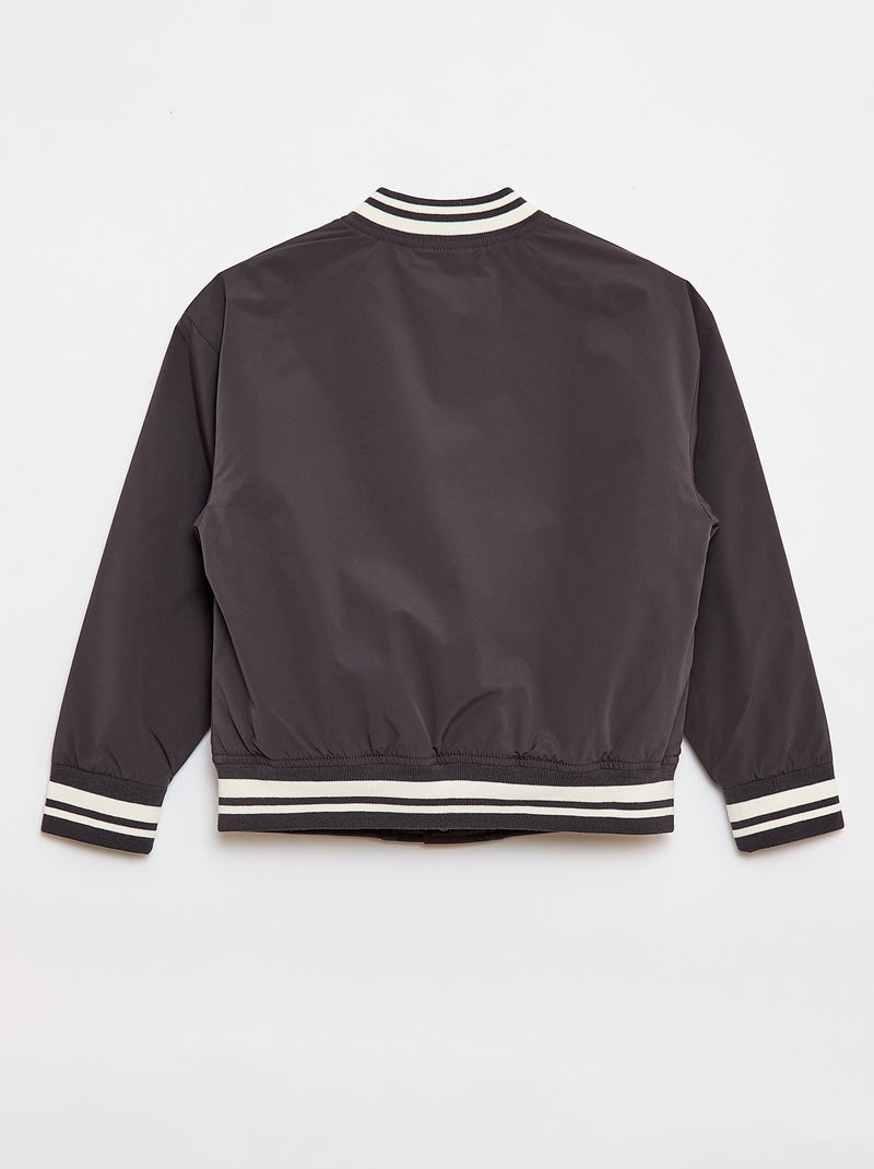 Blouson forme aviateur à pressions Noir - Kiabi