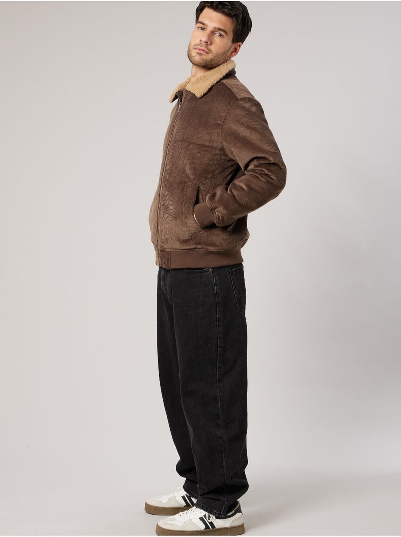 Blouson homme en 100% coton velours côtelé 'deeluxe' Marron foncé - Kiabi