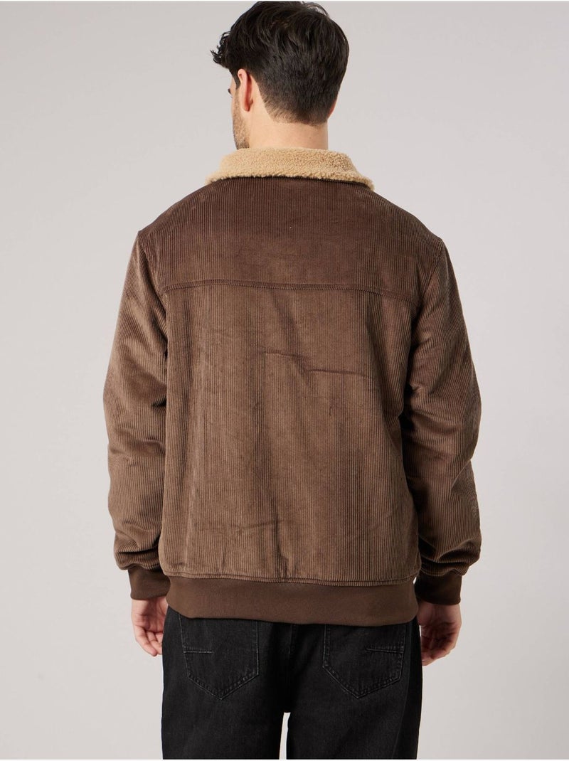 Blouson homme en 100% coton velours côtelé 'deeluxe' Marron foncé - Kiabi