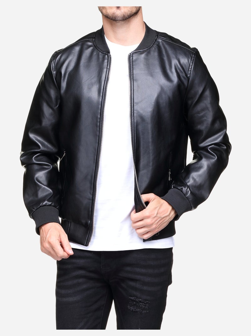 Blouson homme en simili Noir - Kiabi