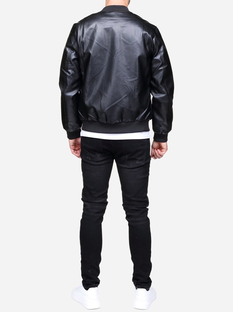 Blouson homme en simili Noir - Kiabi