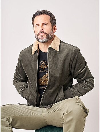 Blouson homme en velours côtelé 100% coton 'deeluxe'