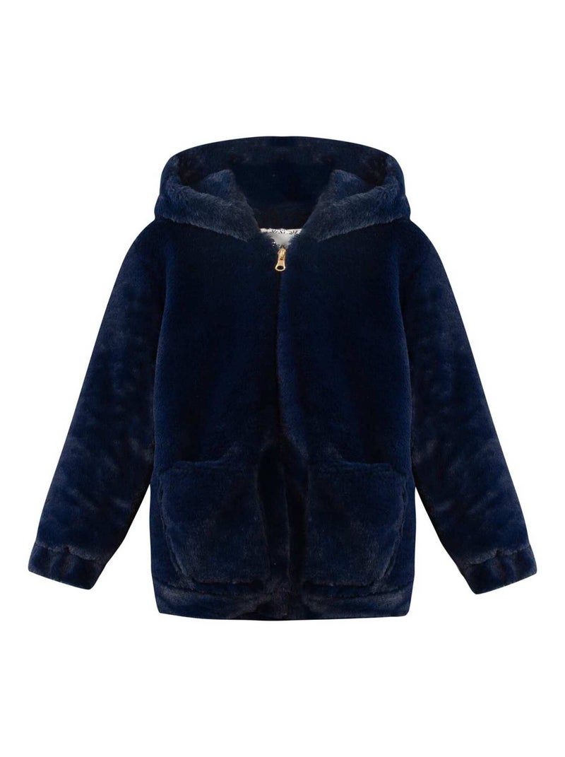 Blouson Imitation Fourrure 'miniman' Bleu marine - Kiabi