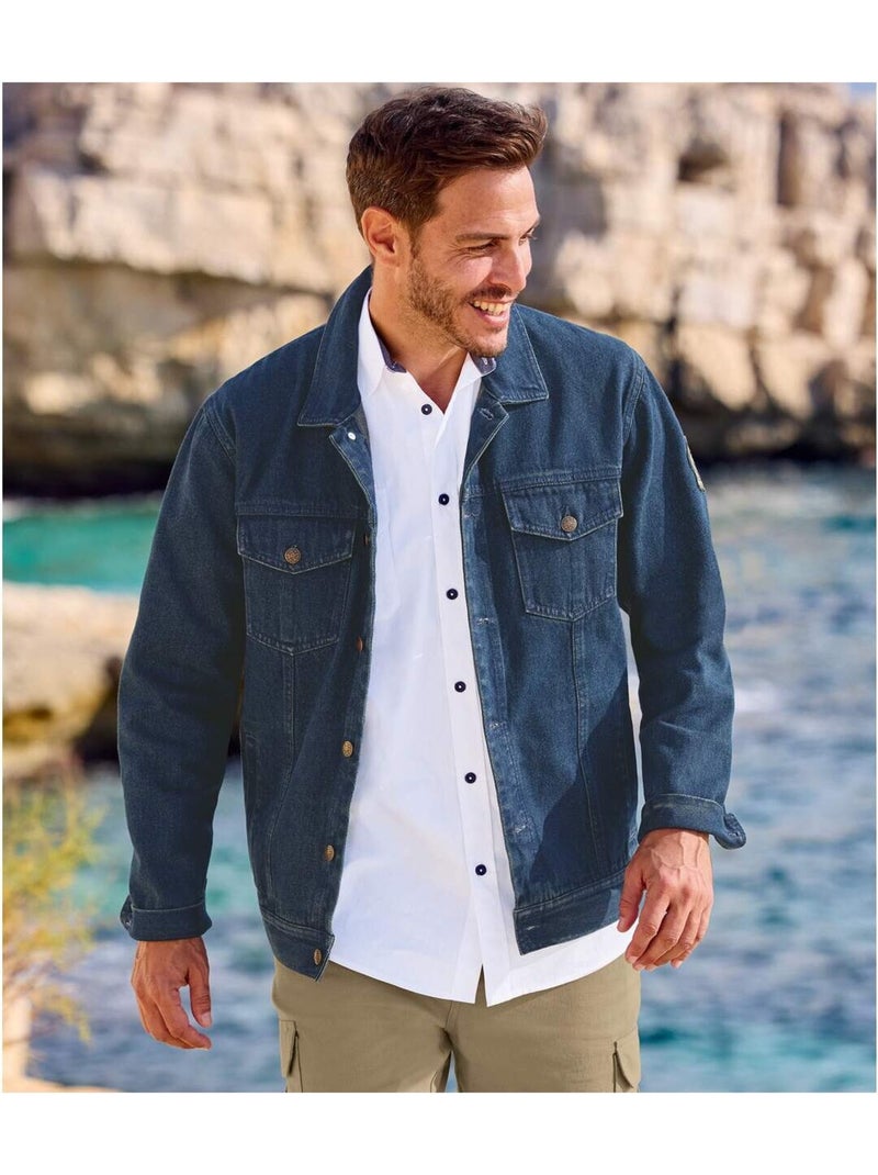 Blouson jean wild explorer   - atlas for men Bleu foncé - Kiabi