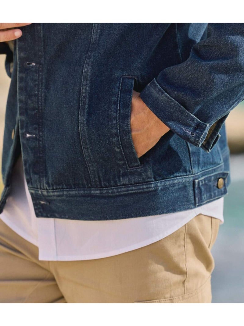 Blouson jean wild explorer   - atlas for men Bleu foncé - Kiabi