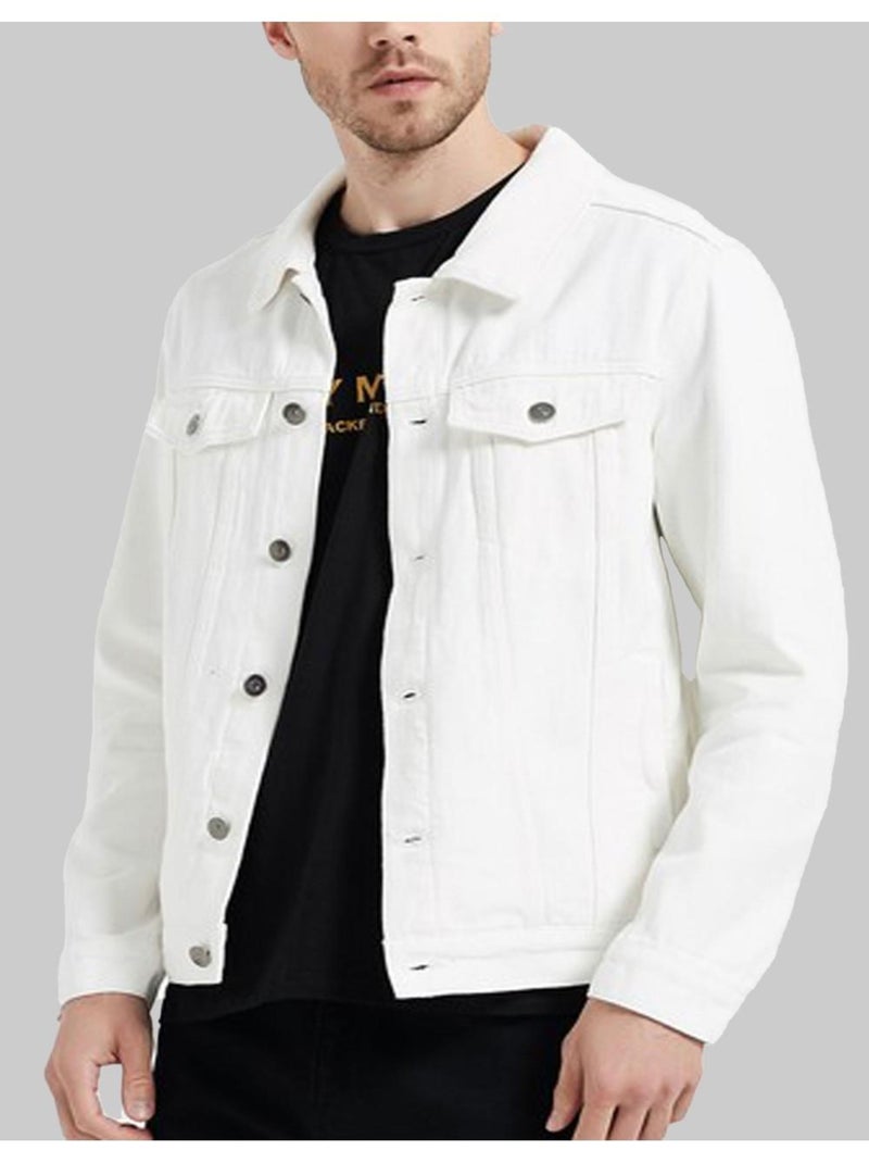 Blouson jeans Kebello Blanc Blanc - Kiabi