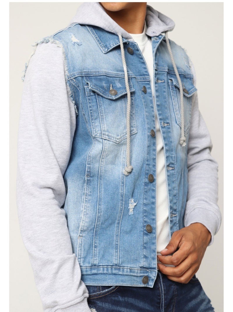 Blouson jeans Kebello Bleu ciel - Kiabi