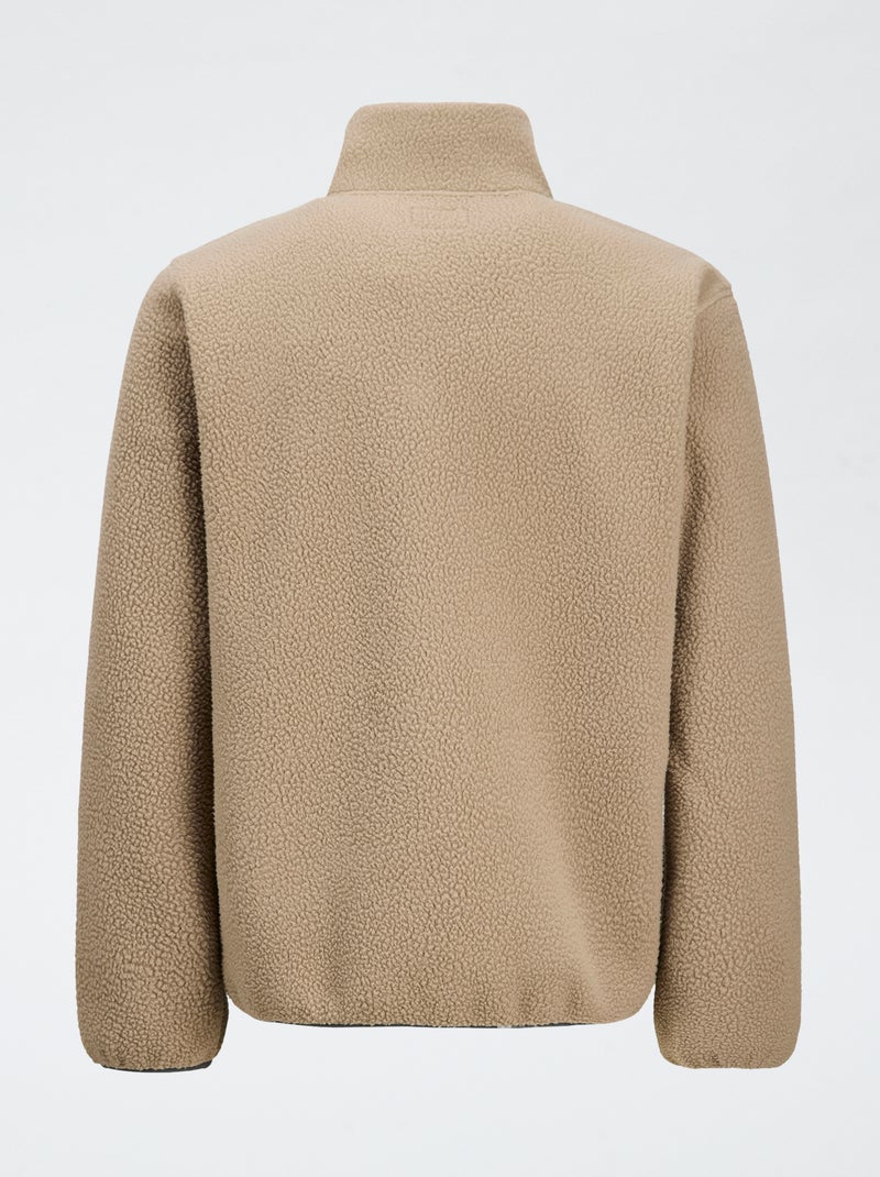 Blouson 'JJrebel' moutonné avec poche contrastante Beige - Kiabi