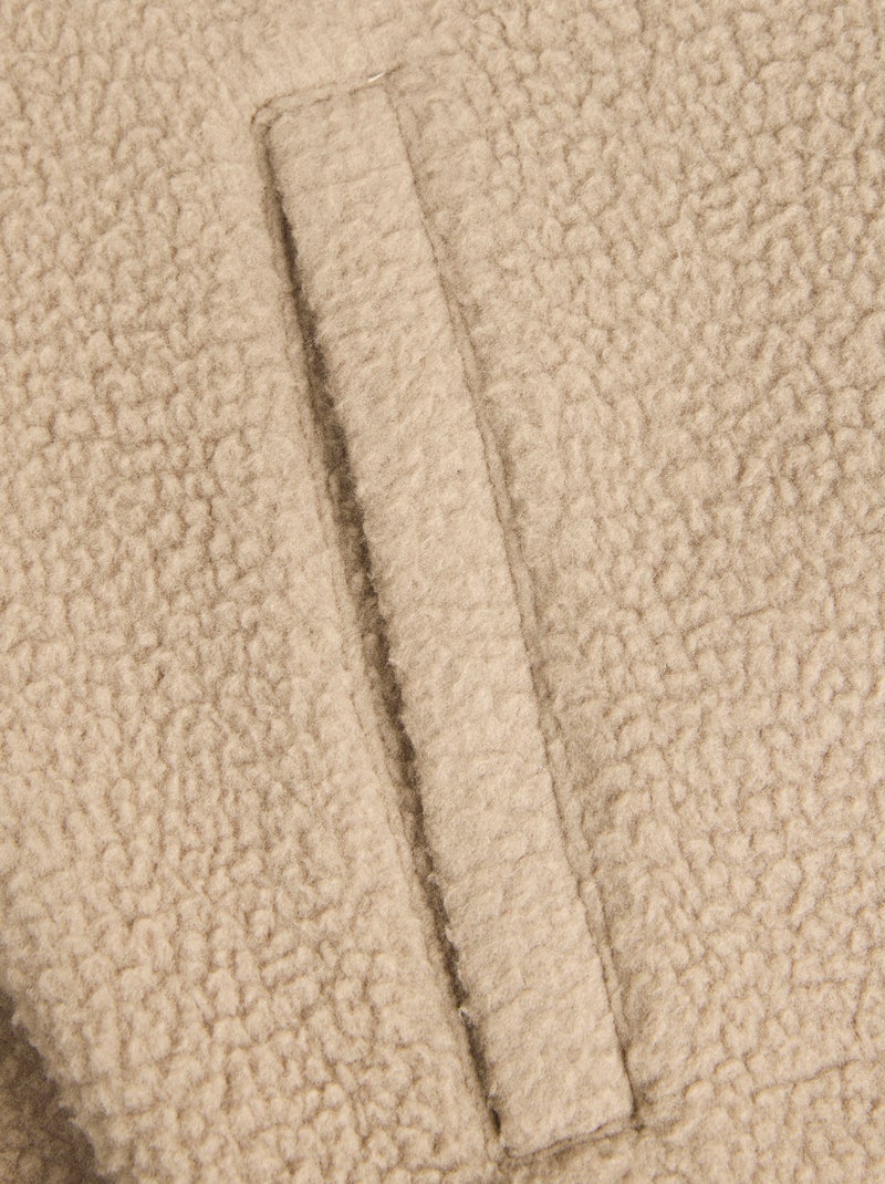 Blouson 'JJrebel' moutonné avec poche contrastante Beige - Kiabi