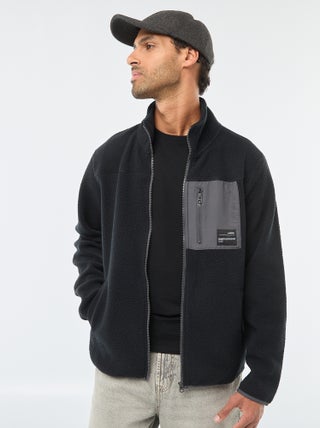 Blouson 'JJrebel' moutonné avec poche contrastante