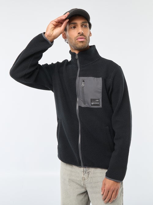 Blouson 'JJrebel' moutonné avec poche contrastante - Kiabi