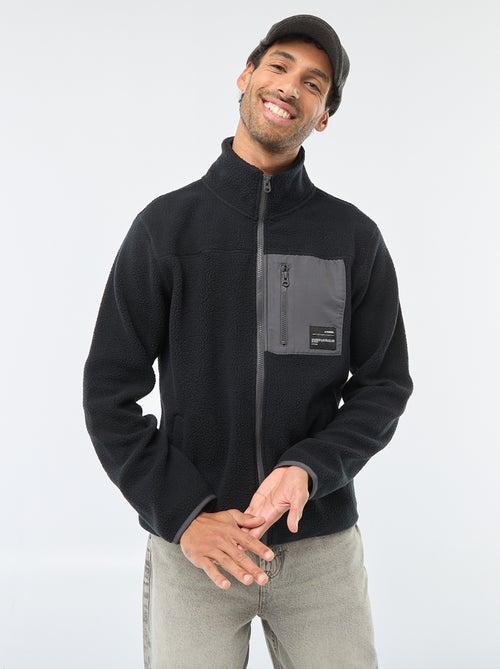 Blouson 'JJrebel' moutonné avec poche contrastante - Kiabi