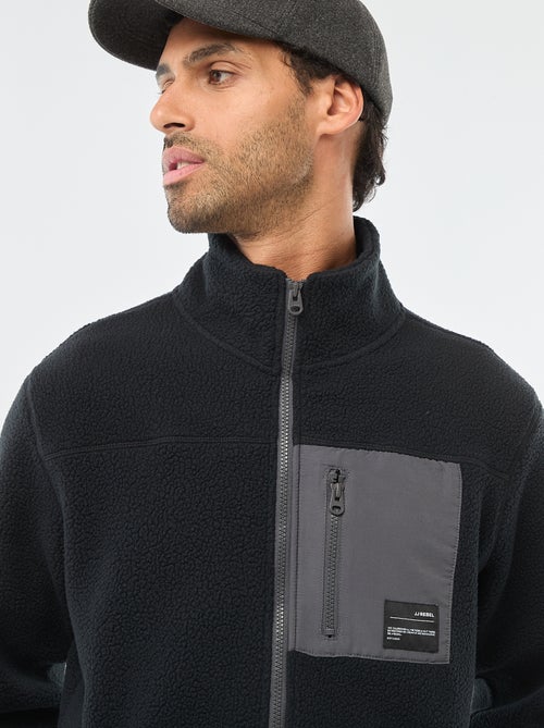 Blouson 'JJrebel' moutonné avec poche contrastante - Kiabi