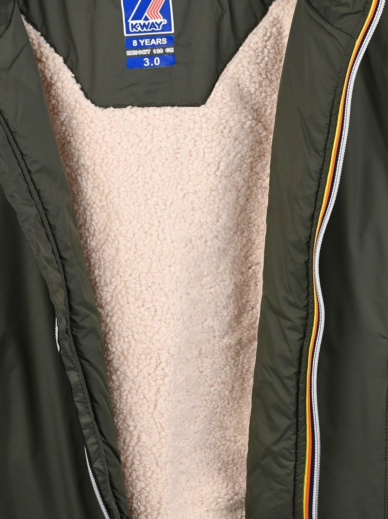 Blouson K-Way à capuche Vert kaki - Kiabi