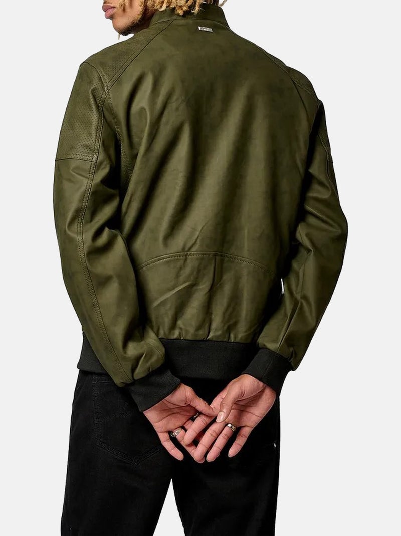 Blouson Kaporal style motard Kaki - Kiabi
