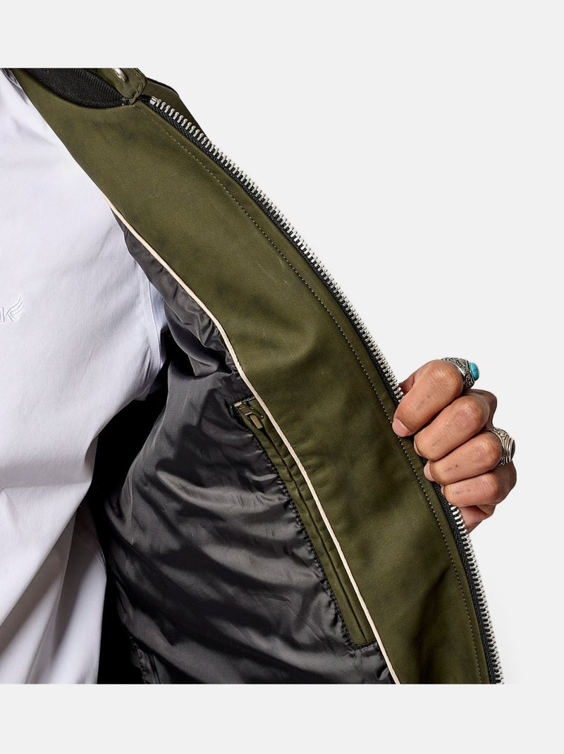 Blouson Kaporal style motard Kaki - Kiabi