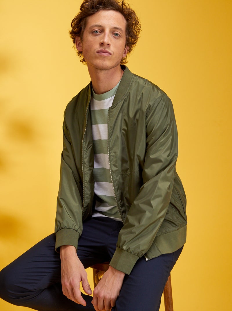 Blouson léger déperlant Kaki - Kiabi