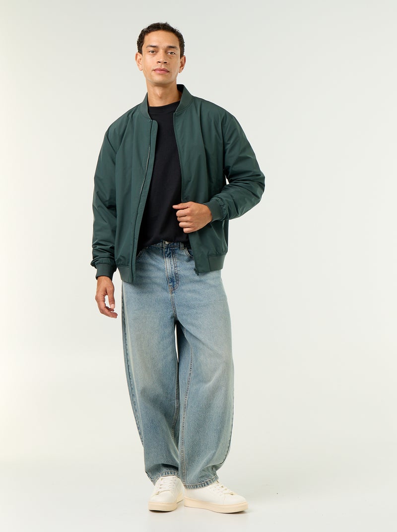 Blouson léger uni zippé Vert - Kiabi