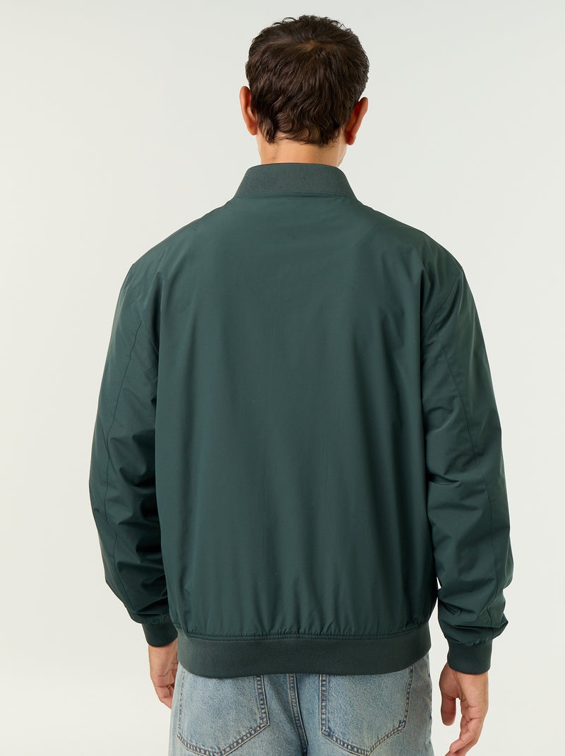 Blouson léger uni zippé Vert - Kiabi