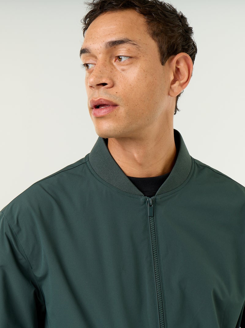 Blouson léger uni zippé Vert - Kiabi