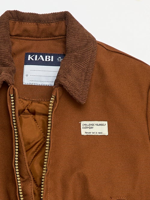 Blouson léger zippé avec col en velours côtelé - Kiabi