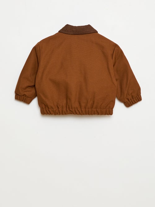 Blouson léger zippé avec col en velours côtelé - Kiabi