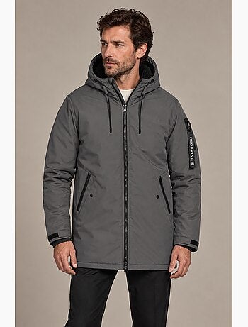 Blouson long customs gris redskins