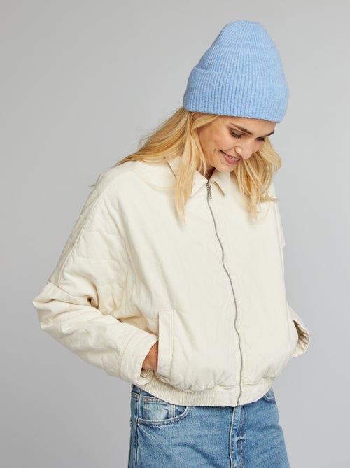 Blouson matelassage fantaisie en denim - Kiabi