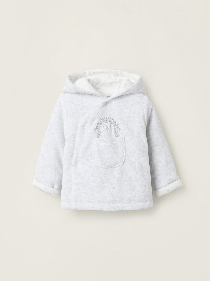 Blouson matelassé, à capuche Cute Forest Gris clair - Kiabi