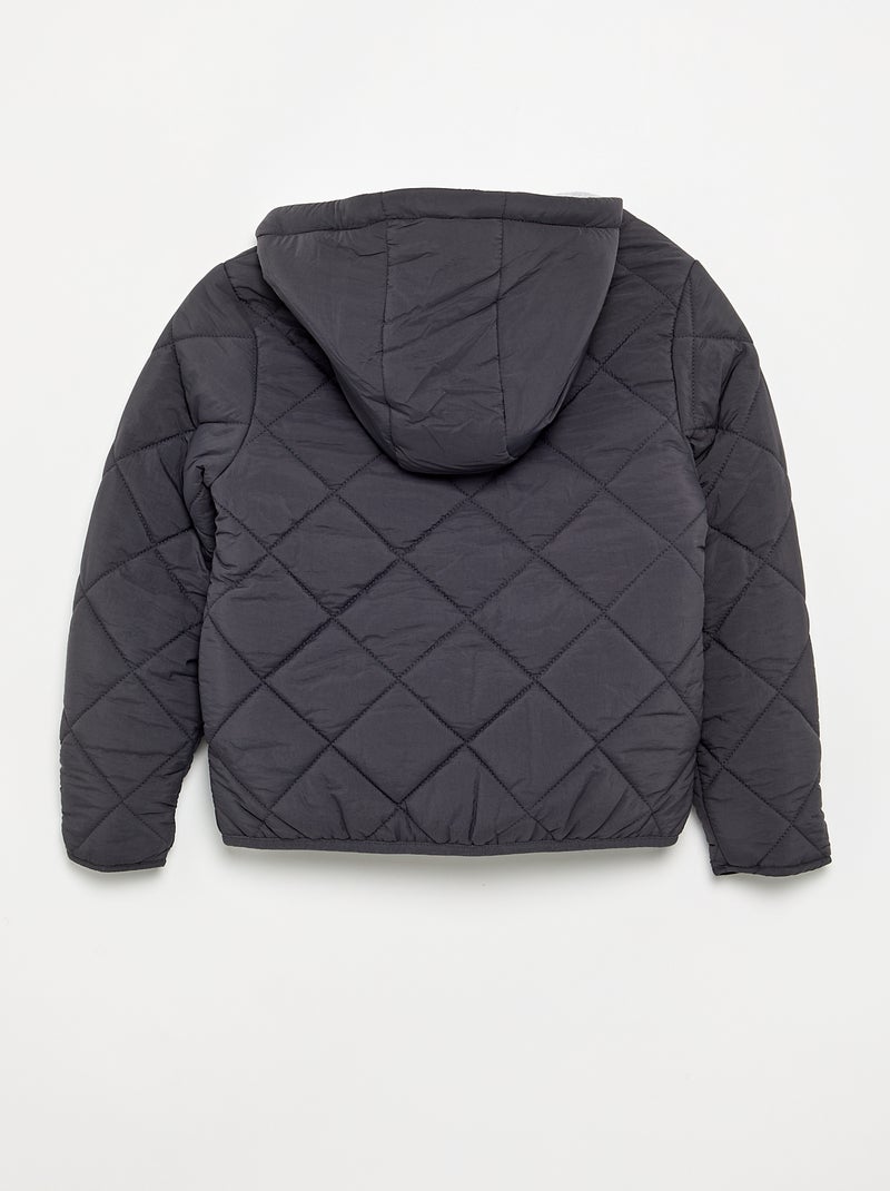 Blouson matelassé à capuche Noir - Kiabi