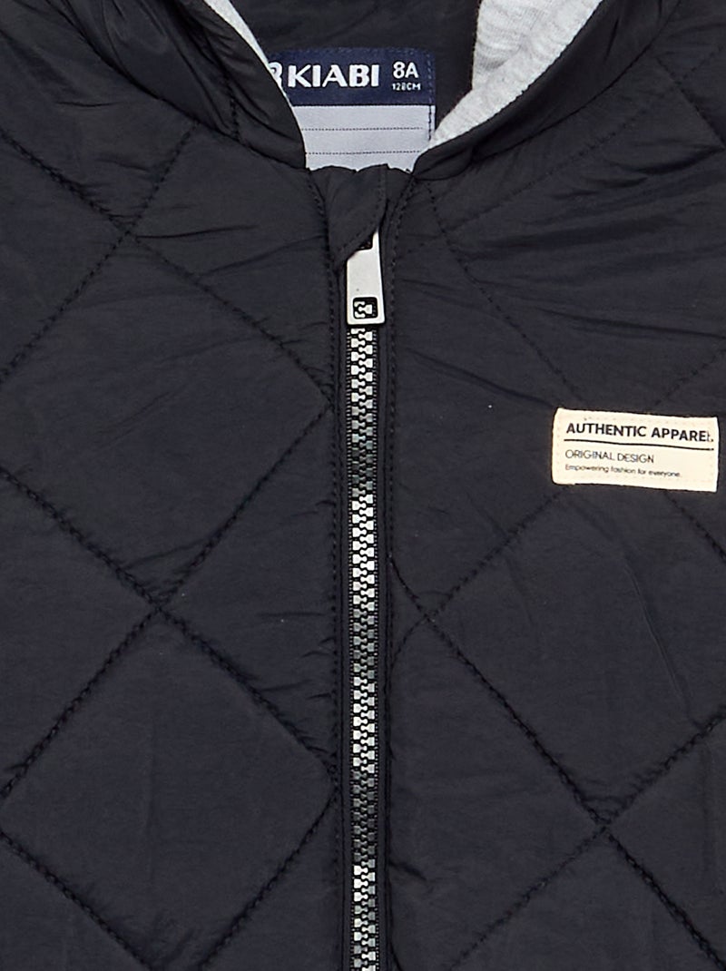 Blouson matelassé à capuche Noir - Kiabi