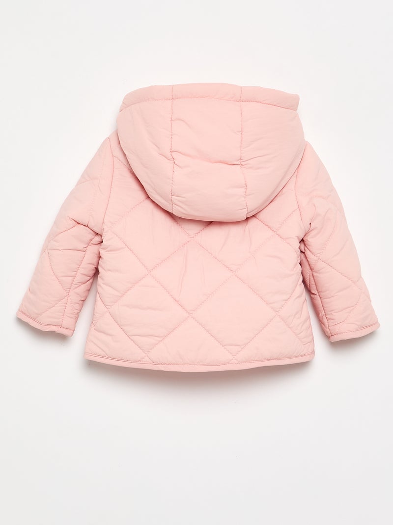 Blouson matelassé à capuche Rose - Kiabi