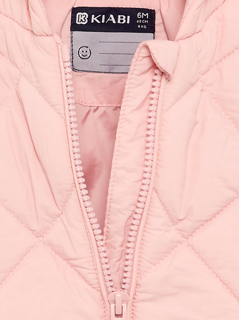 Blouson matelassé à capuche Rose - Kiabi