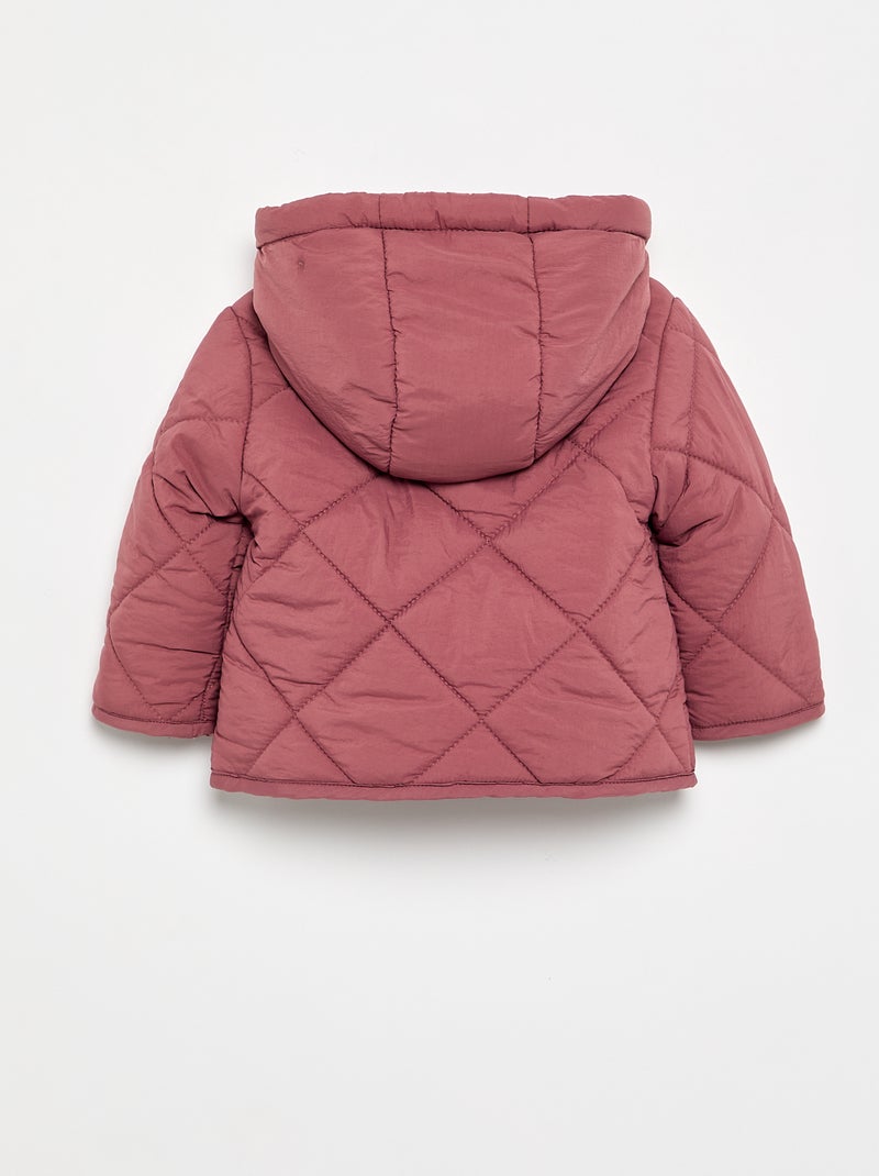 Blouson matelassé à capuche Rose - Kiabi